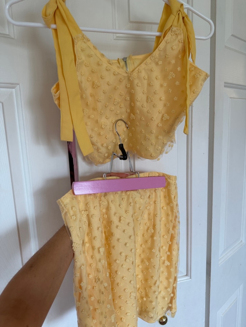 Yellow Floral Embellished Women's Top ONLY. Skirt sold separate